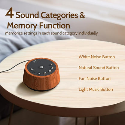 Color Noise Sleep White Noise Sound Machines 25 Soothing Sounds 32 Volume Levels 5 Timers and 4 Sound Categories Memory Function for Everyone