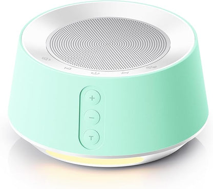 BGOVERSS White Noise Sound Machine with 14 Soothing Sounds and 10 Levels Night Light for Sleeping, 5 Timers and Memory Feature Plug in Sound Machine for Nursery Baby Kids Adults, Light Green