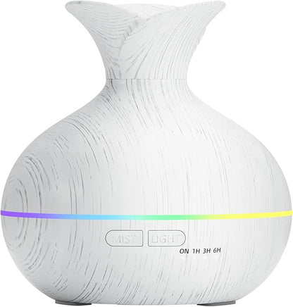 300ML Essential Oil Diffusers for Home, Portable Small Aromatherapy Diffuser, Ultrasonic Diffusers for Essential Oils, Auto Shut-Off 4 Timers 15 LED Colors for Office Home