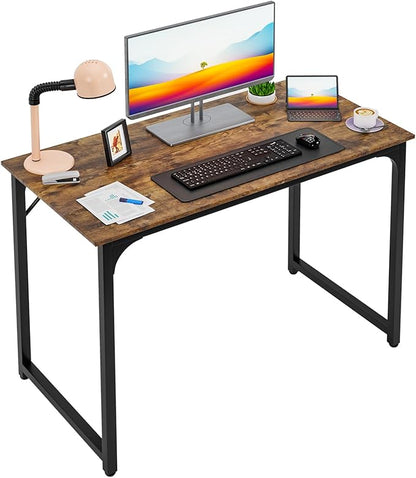 PayLessHere 32/39/47 inch Computer Desk Study Writing Table, Adjustable feet, Modern Furniture for Home Office (1, Brown, 39 inch)