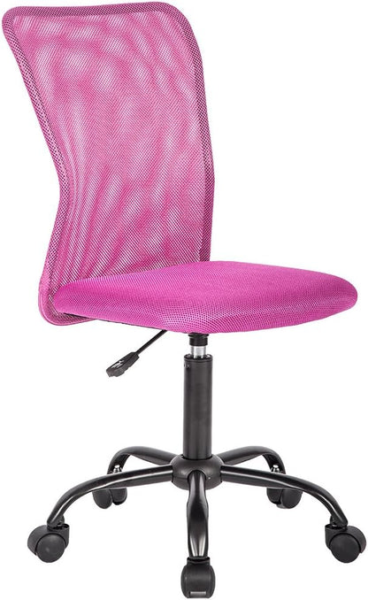 BestOffice Ergonomic Office Chair Desk Chair Mesh Computer Chair Armless Back Support Modern Executive Rolling Swivel Chair with Lumbar Support(Pink)