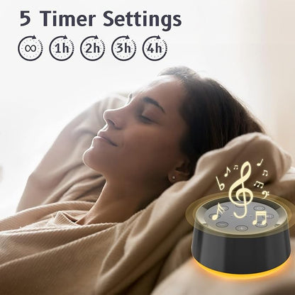 White Noise Machine with 30 Soothing Sounds 12 Colors Night Light Sound Machine for Adults Baby Kids Sleep Machines 36 Volume Levels Memory Function 5 Timers for Home Office Travel