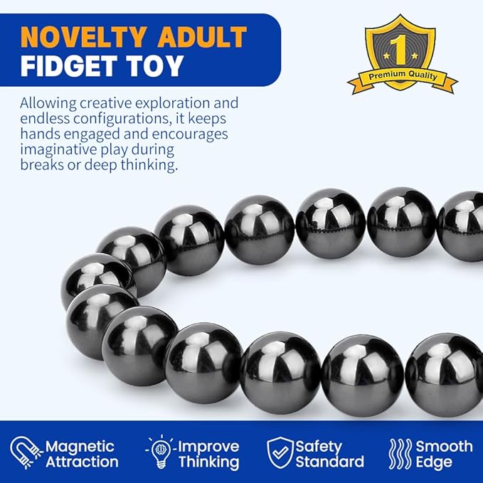 Large Fidget Magnet Toy for Adults, Magnet Hand Roller, Magnetic Toy for Men, 21 PCS Refrigerator Magnet Ferrite Slime Putty Novelty Gifts