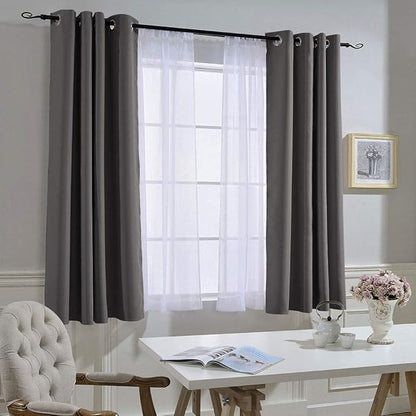 NICETOWN Blackout Curtains for Bedroom 63 inch Length 2 Panels - Window Treatment Thermal Insulated Solid Grommet Blackout for Living Room (52 by 63 Inch,Grey)