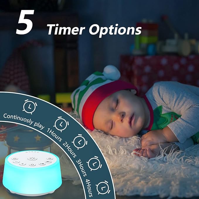 Color Noise Sound Machines with 10 Colors Night Light 25 Soothing Sounds and Sleep White Noise Machine 32 Volume Levels 5 Timers Adjustable Brightness Memory Function for Adults Kids Baby