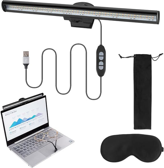 Computer Monitor Light,Screen Light Bar USB Powered Monitor Clamp Lamp,Eye Protect Clip On Monitor Lamps,Adjustable Brightness/Color,Over Monitor Light Bar