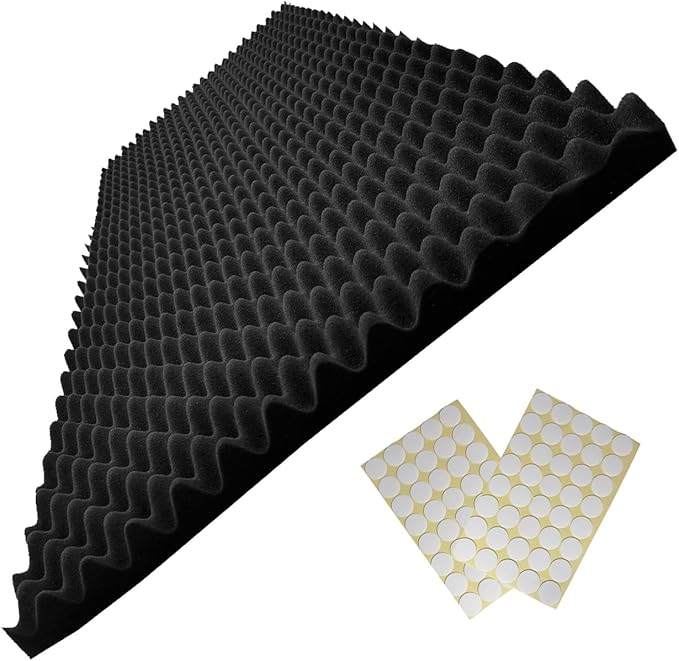 48"X 24"X 2" Egg Crate Foam Panel, Black Sound Proof Foam Panels, Acoustic Foam, Noise Cancelling Foam Studio Foam Panel, Sound Panels Noise Reducing For Walls（1 PCS）