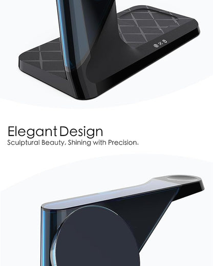 3 in 1 Charging Station for Apple Devices, Mag-Safe Charger Stand, Wireless Charger for iPhone 16/15/14/13/12 Series,& AirPods,& iWatch