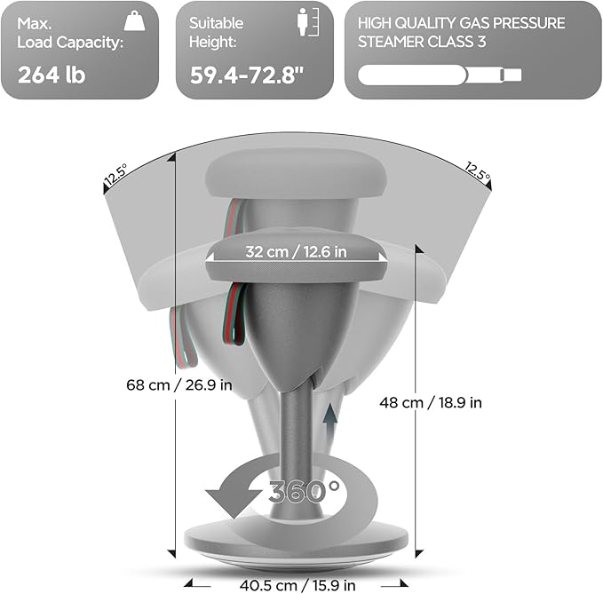 Wobble Stool Standing Desk Stool, Adjustable Height Standing Desk Chair for Office Desks and Classrooms, 360° Balance Stool with Rocking Motion, Non-Slip Base, Portable Stools (Light Grey)