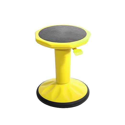 Pearington SitFree Height Adjustable Wobble Stool, Active Flexible Seating Chair for Kids and Adults - School and Office, Yellow