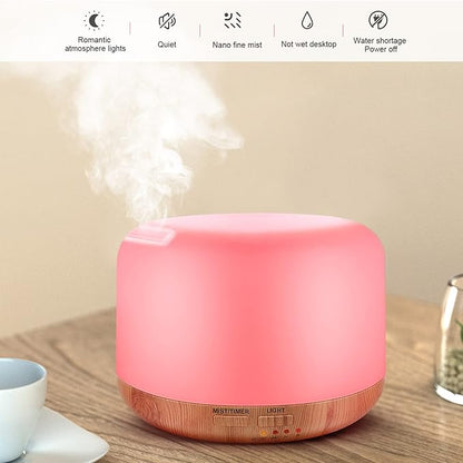 300ML Essential Oil Diffuser, Remote Control Ultrasonic Aromatherapy Oil Diffusers Cool Mist Humidifier, Waterless Auto-Off and 7 LED Light Colors for Bedroom, Yoga, SPA, Baby