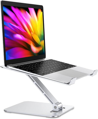 Foldable Laptop Stand, Height Adjustable Ergonomic Computer Stand for Desk, Aluminum Portable Laptop Riser Holder Mount Compatible with MacBook Pro Air, HP, Dell 10-16"