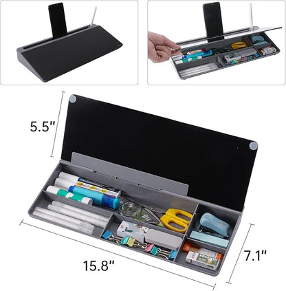 TSJ OFFICE Desktop Whiteboard Dry-Erase-Board - Computer Keyboard Stand White Board Surface Pad with Drawer, Desk Organizers with Accessories for Office, Home, School Supplies