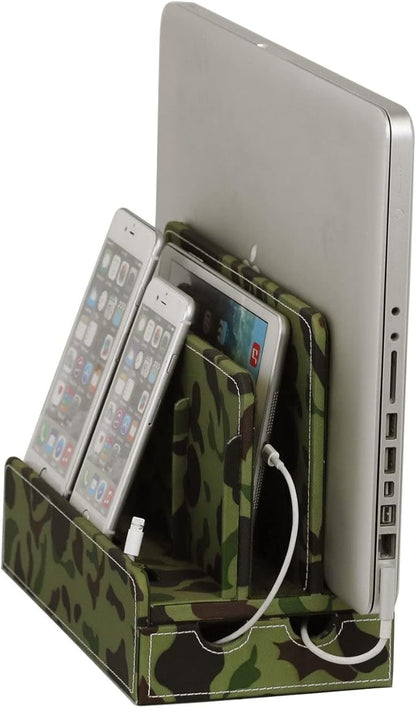 Great Useful Stuff G.U.S. Multi-Device Charging Station Dock & Organizer - Multiple Finishes Available. for Laptops, Tablets, and Phones - Camo