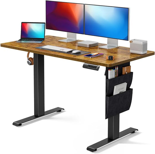 Marsail Standing Desk Adjustable Height Home Office Desk,‎48x24 Inch Electric Standing Desk, Stand up Desk with Storage Bag,Headphone Hook for Computer Workstations Desk Memory Preset