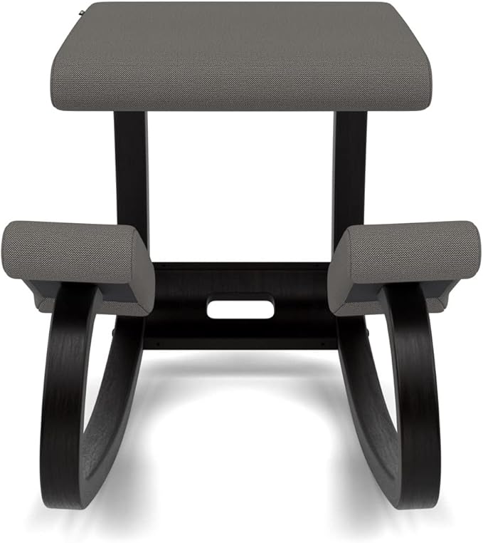 Varier Variable Balans Original Kneeling Chair Designed by Peter Opsvik (Dark Grey Revive Fabric with Black Ash Base)