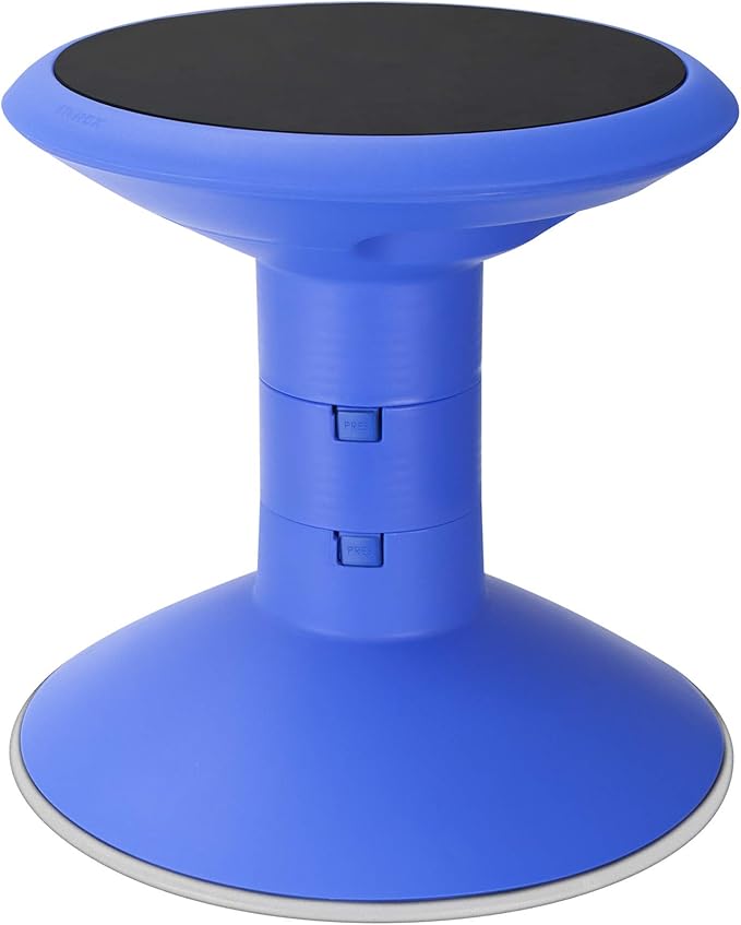 Storex Active Tilt Stool – Ergonomic Seating for Flexible Office Space and Standing Desks, Adjustable 12-24 Inch Height, Blue (00321U01C)