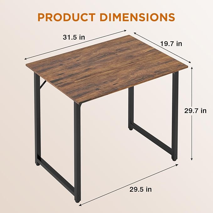 PayLessHere 32/39/47 inch Computer Desk Study Writing Table, Adjustable feet, Modern Furniture for Home Office (1, Brown, 32 inch)