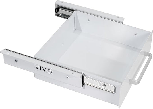 VIVO 13 inch Under Desk Mounted Sliding Pull-out Drawer for Office Desk, Pull Handle, Storage Organizer for Sit Stand Workstation, White, DESK-DR1H-W