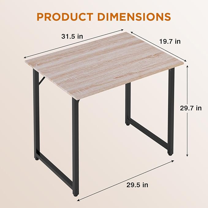 PayLessHere 32/39/47 inch Computer Desk Study Writing Table, Adjustable feet, Modern Furniture for Home Office (1, Nature, 32 inch)