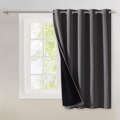 NICETOWN Total Shade Patio Door Curtain, Heavy-Duty Full Light Shading Sliding Door Drape Room Divider Curtain, Vertical Blinds for Window（1 Panel, 70 inches Wide x 63 inches Long, Gray