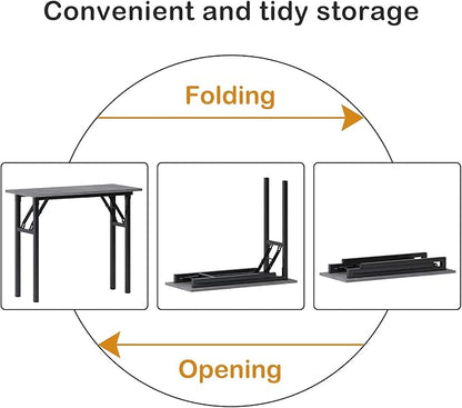 Need Small Desk 31 1/2" No Assembly Foldable Writing Table,Sturdy and Heavy Duty Folding Computer Desks for Small Space/Home Office/Dormitory AC5LB(80 * 40)