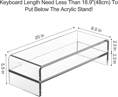 Acrylic Monitor Stand, 2 Tiers Computer Monitor Riser(20x8x5.5 Inch), Monitor Riser/Computer Stand for Home,Office,Business,PC Desk Stand for Keyboard Storage& Multi-Media Laptop Printer Screen