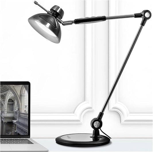 OTUS Desk Lamp Gesture Control with Adjustable Swing Arm, Desk Lamps for Home Office, 12 Brightness, 3 Color Modes, Memory, Eye Care Tall Desk Light lamp, Office Lamp, Table Light, LED Lamp for Desk