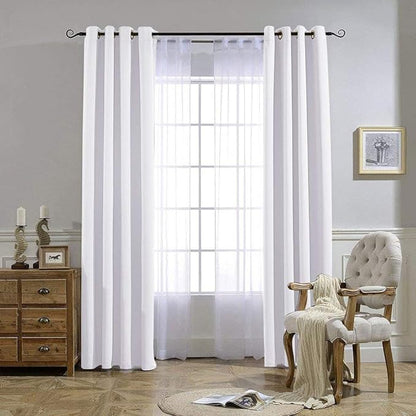 NICETOWN Curtains 84 inches Long - (Pure White) 52 by 84 inches, 1 Pair, 50% Light Blocking Grommet Drapes/Draperies for Living Room