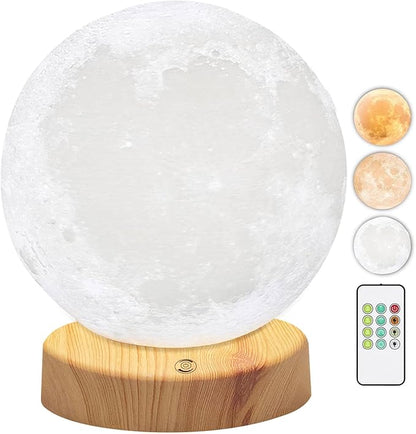 Light Therapy Lamp 10000 Lux, Happy Sunlight Lamps UV-Free with 3 Color Temperatures, Adjustable Brightness,Timer & Memory Function, Sun Lamp, Full Spectrum Light for Home, Office (Happy Moon Lamp)