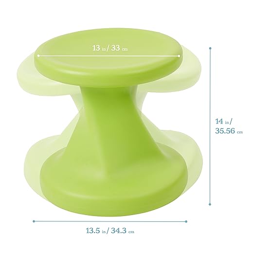 ECR4Kids Twist Wobble Stool, 14in Seat Height, Active Seating, Lime Green