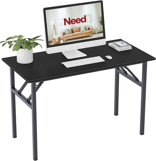 Need Home Office Desk 47 inch - No Assembly Folding Computer Table with BIFMA Certification,Computer Table Workstation Perfect for Teens/Office/Home