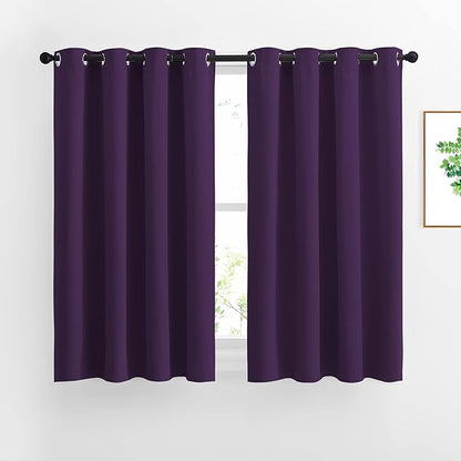 NICETOWN Blackout Curtains for Living Room - Functional Blackout Drapes/Panels for Bedroom, Thermal Insulated, Privacy Assured (Set of 2, 52 x 54 inches in Royal Purple)