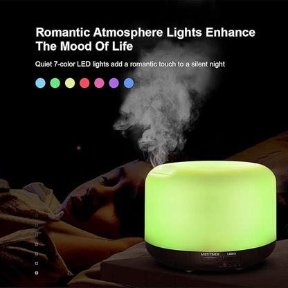 300ML Essential Oil Diffuser with Remote Control,Ultrasonic Aromatherapy Air Diffuser Humidifier,Aroma Diffuser with 7 LED Color Changing Light for Large Room,Home (Dark Wood Grain)