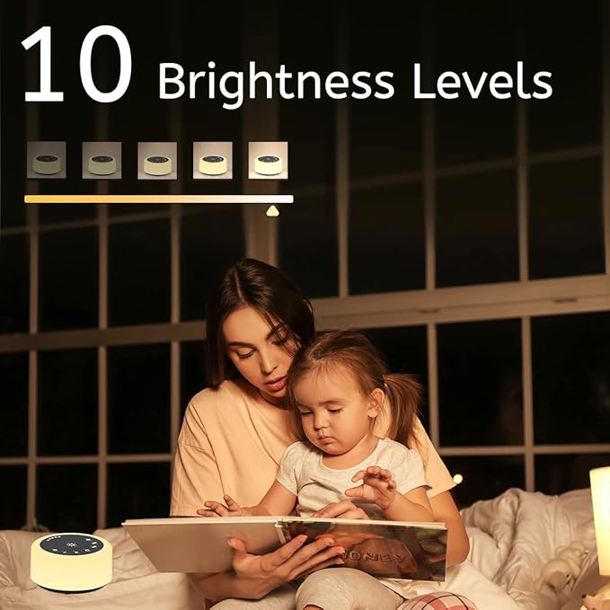 Soother Sleep Sound Machine Night Light White Noise Machine with 30 Soothing Sounds & 12 Color Night Lights for Baby Kids Adults Brown Noise Machine with Timer & Continuous Play for Home Travel Office