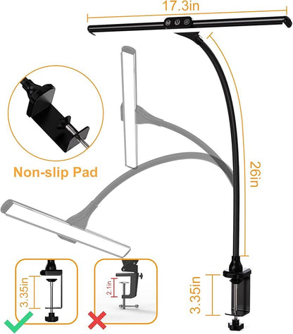 Desk Lamps for Home Office, Architect Desk Lamp with Clamp, LED Desktop Lamp Dimmable, Bright Office Lighting, 9W Modern Desk Lamp Led (Black)