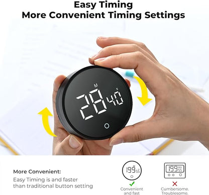 EooCoo Kitchen Timer with Large Bright Display, 199 Minute Countdown Countup Digital Timer Strong Magnetic Back, Easy Operation - Perfect for Cooking, Classroom, and Workout