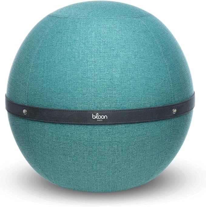 Bloon Paris Ergonomic Sitting Ball Chair - Premium Desk Chair for Home and Office with Active Seating - Durable & Stylish Balance Ball Chair - Turquoise - XL Size