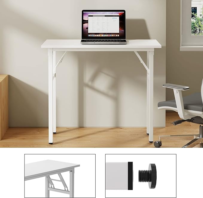 Need Small Desk 31 1/2" No Assembly Foldable Writing Table,Sturdy and Heavy Duty Folding Computer Desks for Small Space/Home Office/Dormitory AC5DW(80 * 40)