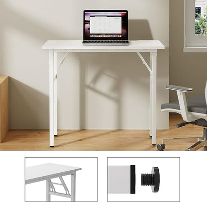 Need Small Desk 31 1/2" No Assembly Foldable Writing Table,Sturdy and Heavy Duty Folding Computer Desks for Small Space/Home Office/Dormitory AC5DW(80 * 40)