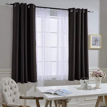 NICETOWN Bedroom Blackout Curtains and Drapes - Triple Weave Thermal Insulated Solid Grommet Blackout Panels for Basement(1 Pair, 52 inches by 45 Inch, Toffee Brown)