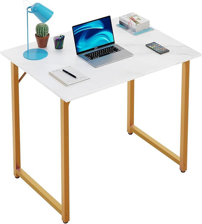 PayLessHere 32/39/47 inch Computer Desk Study Writing Table, Adjustable feet, Modern Furniture for Home Office (1, White Gold, 32 inch)