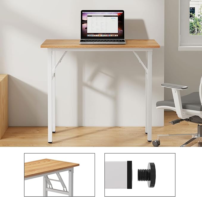 Need Small Desk 31 1/2" No Assembly Foldable Writing Table,Sturdy and Heavy Duty Folding Computer Desks for Small Space/Home Office/Dormitory AC5BW(80 * 40)