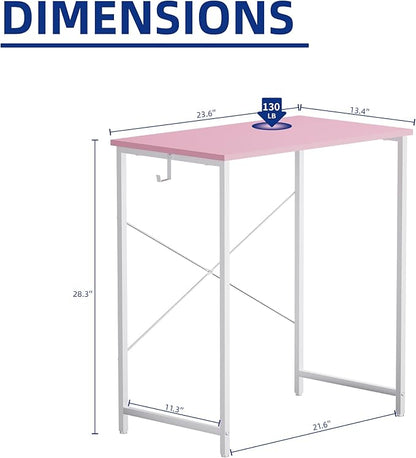 Pamray 23 Inch Computer Desk for Small Spaces, Home Office Work Desk with Headphone Hook, Small Office Desk Study Writing Table