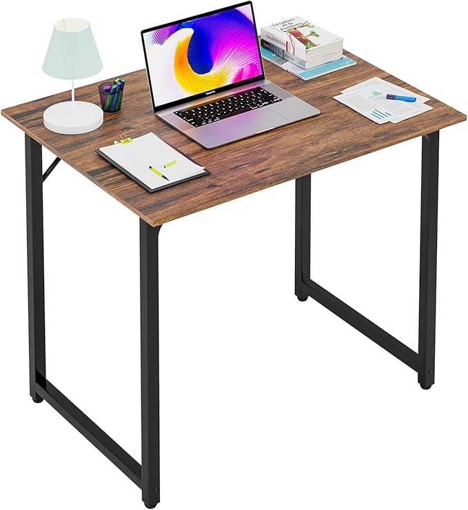 PayLessHere 32/39/47 inch Computer Desk Study Writing Table, Adjustable feet, Modern Furniture for Home Office (1, Brown, 32 inch)