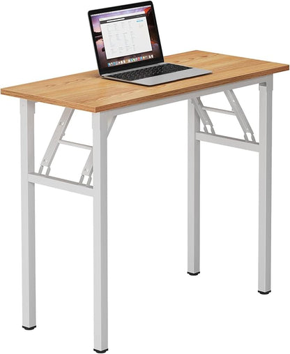 Need Small Desk 31 1/2" No Assembly Foldable Writing Table,Sturdy and Heavy Duty Folding Computer Desks for Small Space/Home Office/Dormitory AC5BW(80 * 40)