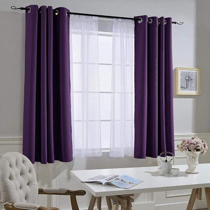 NICETOWN Insulated Curtains Blackout Draperies - Window Treatment Blackout Curtains/Drapes for Bedroom/Living Room Window (63 inches Long, 2 Panel Set, Royal Purple)