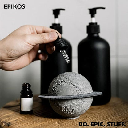 EPIKOS Moon Shaped Essential Oil Diffuser Fragrance Oil Diffusor Architectural Concrete Aromatherapy Diffuser Office Desk & Home Decoration Planet Art Display Aroma for Home Office Study Yoga Nursery