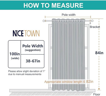 NICETOWN Total Shade Patio Door Curtain, Heavy-Duty Full Light Shading Sliding Door Drape Room Divider Curtain, Vertical Blind for Window（Teal Blue, 1 Panel, 100 inches Wide x 84 inches Long