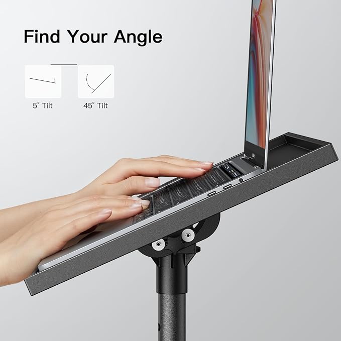 AMADA HOMEFURNISHING Height Adjustable Projector Tripod Stand for 26 to 51 in, Foldable Laptop Tripod Stand, Portable Outdoor Projector Stand for Laptop, Projector, DJ, or Sheet Music-AMPS02